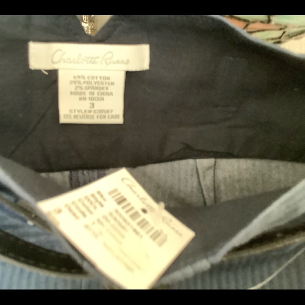 nwt Charlotte Russe blue gray stripe wiggle skirt 3 - Picture 4 of 4